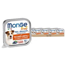 MonGe 瑪恩吉 倍愛滿滿 主食犬餐盒, 火雞 + 藍莓, 100g, 32盒