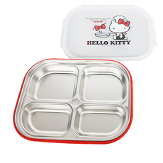 Hello Kitty 凱蒂貓 不鏽鋼附蓋餐盤, 廚師, 18.5 x 25.5 x 6.5cm, 1個
