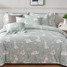 寢城之戀 吸濕排汗萊賽爾天絲 舖棉四季兒童小涼被 120 x 100cm 福兔綠