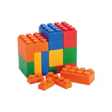 UNiPLAY 抗菌軟積木 MIX款 60片, 5種顏色, 激發孩子的想像力, 原色系, 1組