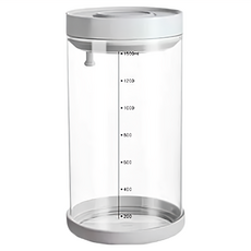 喜尚 一鍵按壓玻璃密封罐, 密封防潮, 高硼硅玻璃耐高低溫, 可微波爐加熱、高溫消毒, 1個, 單品, 1500ml