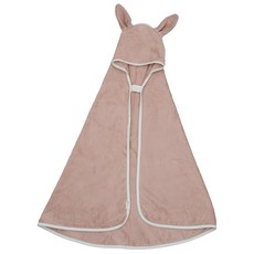 FABELAB 竹纖維連帽浴巾 適用年齡0~2歲(90x115cm), 玫瑰粉兔, 1件