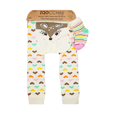 ZOOCCHiNi 彈性透氣包屁褲襪 舒適爬行褲襪組, 6~12m, 小鹿