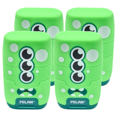 MILAN COMPACT 星際小小兵 橡皮擦 + 削筆器, 顏色隨機, 4個