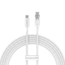 Baseus 倍思 探索者系列 智慧溫控快充傳輸線 Type-C-Type-C 100W, 2m, 星光白, 1條