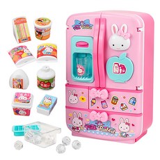 粉紅兔仿真多功能雙開門大冰箱家家酒 17016, 顏色隨機, 1個