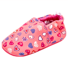 手工防滑嬰兒學步鞋, 精梳棉+PVC材質, 12-15cm, 點點愛心