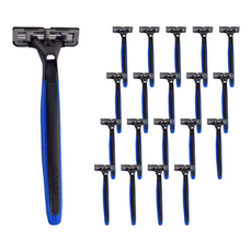 DORCO 雙層潤滑廣角輕便刀Set, 潤滑條設計 增強滋潤效果 特殊雙層刀片 刀鋒更加強韌, 10支, 2包