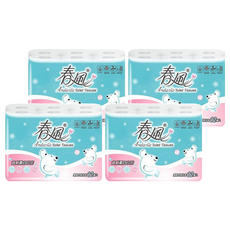 春風 捲筒衛生紙 柔白印花 270張, 12捲, 4袋