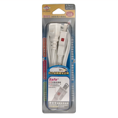 WeiTien 威電 頭安全過載斷電中繼線組，2.7m，125VAC 15A MAX 1,650W, CK-2003, 1個