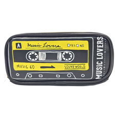 KAMIO JAPAN 錄音帶皮製筆袋 18.5 x 9 x 7cm, 錄音帶, 1個