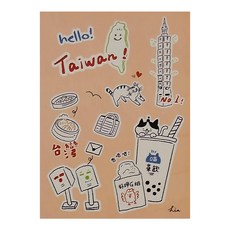 Sunny 三瑩文具 簡單小日常插畫明信片 台灣特色圖案, 多多, 5個