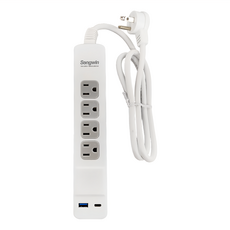 Songwin 尚之宇 USB 20W 智慧延長用電源線組 4尺 附USB充電座 249 x 47 x 28mm, 1.2m, 白色, 1條