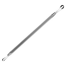 Credo 不鏽鋼雙圓頭專業用擠痘棒 超圓滑棒頭, 銀色, 1支