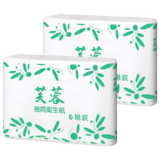 芙蓉 捲筒衛生紙 100%原生紙漿 規格: 10.0公分x11.0公分 數量: 270張(CNS許可差±5%), 10cm, 6捲, 2袋