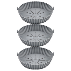 生活King 氣炸鍋烘培矽膠烤盤 灰色 3個, 小(18.5 x 5.5cm)