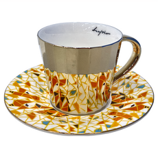 Luycho 鏡面倒影動物圖案咖啡杯盤組, 長頸鹿, 1組