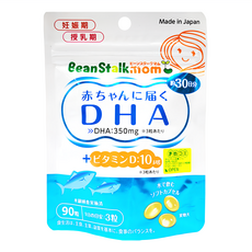 Bean Stalk DHA魚油 維生素D3膠囊 含350mg DHA 適合孕媽咪, 90顆, 455mg, 1包