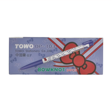 TOWO 東文 OP-103 蝴蝶結中油筆 0.7mm, 紫色, 24支