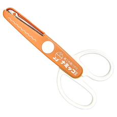 CANARY 長谷川刃物 美術安全剪刀 JPS-683, 波浪橘色, 1支