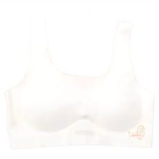 GIAT 吉亞特 零感呵護彈力無痕少女胸衣 簡約兔款 63%尼龍 37%彈性纖維, L, 雪花白
