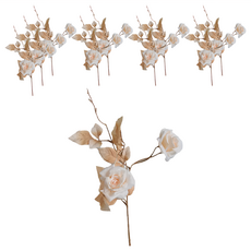 KUIBAO 快豹生活 Cia兩頭玫瑰絲質仿真花 10個, 香檳色