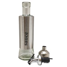 不鏽鋼玻璃可控油量密封油壺 附漏斗 高硼硅玻璃, 300ml, 1瓶