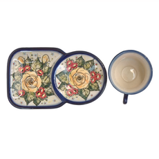 波蘭陶 Cerraf 花茶杯 + 點心盤 Set, 200ml, BNV89, 1組