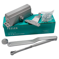FEELER 自動門弓器 內停檔 垂直安裝，承重 25kg ~ 45kg, 180 x 40mm, 銀色, 1個