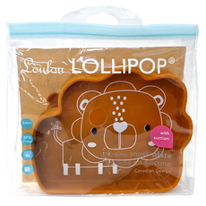 Loulou Lollipop 動物造型防滑矽膠餐盤 - 獅子造型, 6個月以上, BPA Free, 附吸盤, 17.5 x 14.5 x 3cm 213g, 勇敢萊恩, 1個