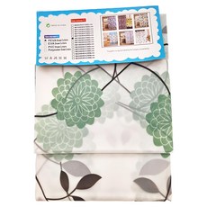 時尚防水浴簾, 黑白花團, 1個