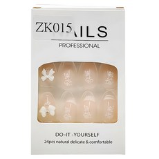 穿戴甲立體彩繪美甲貼片24片 ZK015, 1盒