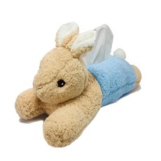 PETER RABBIT 比得兔 趴趴兔面紙套 可愛造型 居家裝飾 柔軟舒適, 米白色 + 藍色