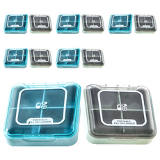 JCC9308 翻蓋四格便攜藥盒 1入 環保PP材質, 6個