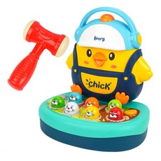 BOR TOYS 博達銳玩具 幼兒早教動物造型聲光打地鼠機 音樂/故事/兒歌 小雞造型 9806, 1個, 顏色隨機