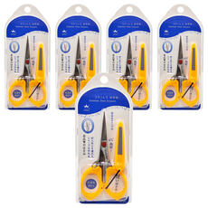 KRONEN 伸縮帶釣魚剪刀 ABS樹脂 420不鏽鋼材質 全長115mm 刀長35mm 防滑鉗齒, M1116, 5支