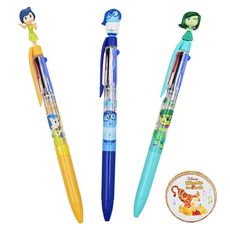 韓國 hM PLUS Disney 迪士尼造型原子筆套組 0.5毫米3色原子筆 Joy款1入+Sadness款1入+Disgust款1入+紙膠帶款, 腦筋急轉彎款B款, 1組