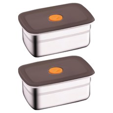 小麥購物 不鏽鋼保鮮盒 G836 方形 1.5L 175g, 2個