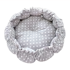 南瓜窩 1號 S 淺灰波點 寵物睡窩 柔軟舒適 可調節, 1個