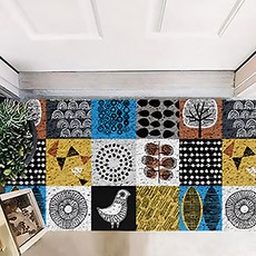 好物良品 森林系可剪裁玄關絲圈刮泥地墊 120 x 120cm, 自然森林, 1個