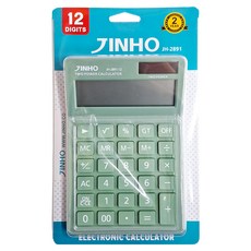 JINHO 京禾 12位元計算機 雙重電源, 綠色, 1個