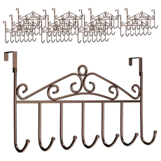 鐵藝門後掛鉤, 精細焊接, 圓珠掛勾, 黑色/古銅色, 咖啡色, 12個