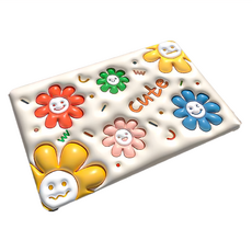 水晶絨仿3D地墊 清新小花 幸運時刻, 59.5 x 39cm, 微笑世界, 5個