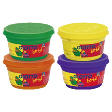 GIOTTO be-be 寶寶超軟黏土 4合1, 不含染色劑，小麥麩天然成分，通過敏感肌膚測試, 橘紫色, 1組, 100g