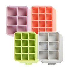 Dailylike Bonbon 矽膠分隔保鮮盒組 輔食容器 133 x 187 x 44.2mm, 淺灰色 + 粉紅色 + 蜜桃粉 + 酪梨色, 1組