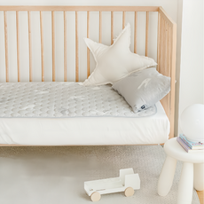 shez Home 棉質兒童防水保潔墊, 灰色兔子, 1個