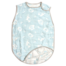 HiBOU 喜福 6重紗防踢被, 日本三河綿, 四季好眠, 鈕扣式, 透氣不悶熱, S(58 x 38cm), 數字小鷹藍