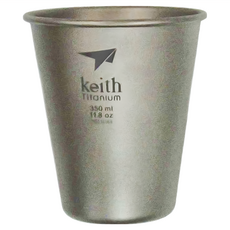 Keith Titanium 鎧斯 純鈦輕量環保水杯 350ml, 鈦色, 1個