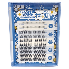 AMORTALS 爾木萄 wiggle 聯名款 花花世睫睫毛書 Set 60簇 假睫毛, 1盒, 黑色
