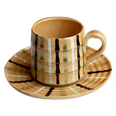 美濃燒 黃瀨戶咖啡杯皿組, 1組, 多色